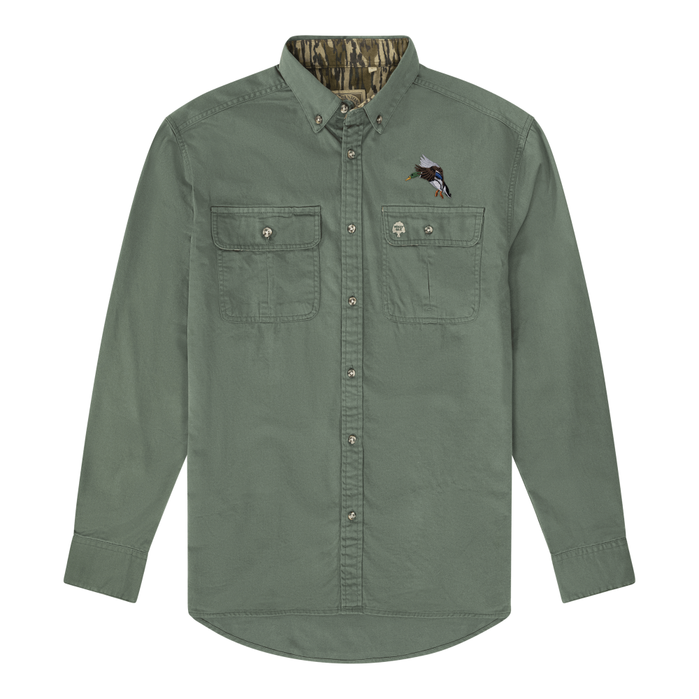 Wright Drake Mallard Shirt Long Sleeve Dirt Shirt Green 