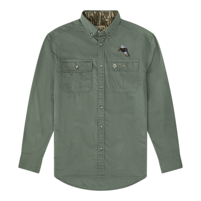 Wright Drake Mallard Shirt Long Sleeve Dirt Shirt Green 
