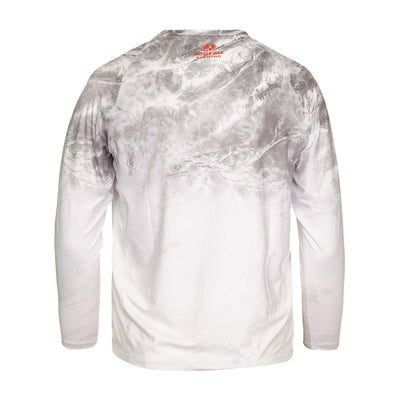 Tidal Breeze Red, White & Blue Long Sleeve Shirt Hailstone Ombre Back 