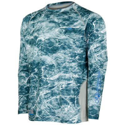 Mossy Oak Men's Long Sleeve Coolcore Fishing Shirt Spindrift Front