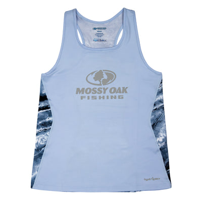 Mossy Oak Fishing Women's Sandbar Tank Illusion Blue Front