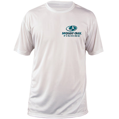 Mossy Oak Fishing Elements Logo Short Sleeve Shirt White Front