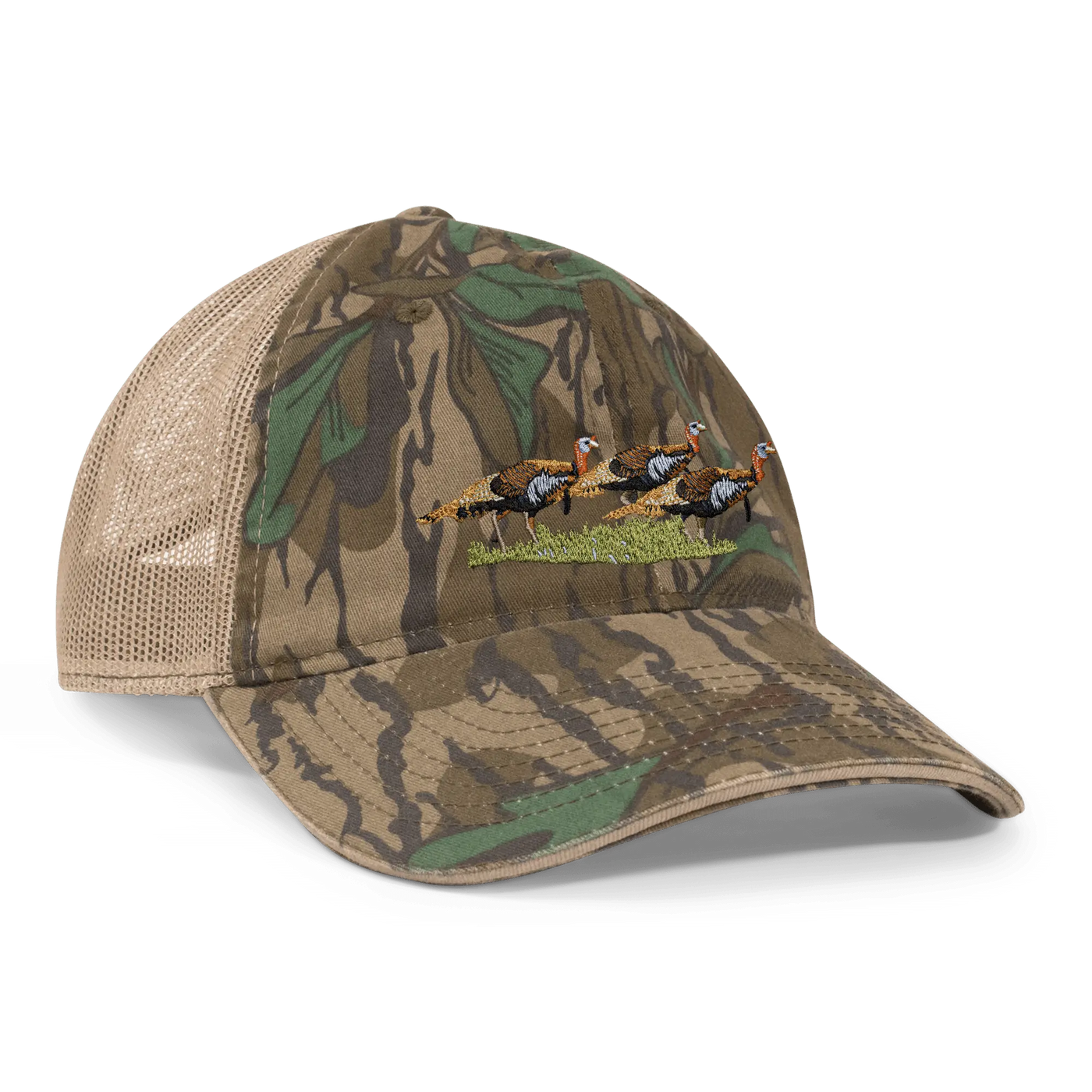 Mossy Oak Companions Wright Collection Bottomland Bachelors 6 Panal Tucker Hat Greenleaf 