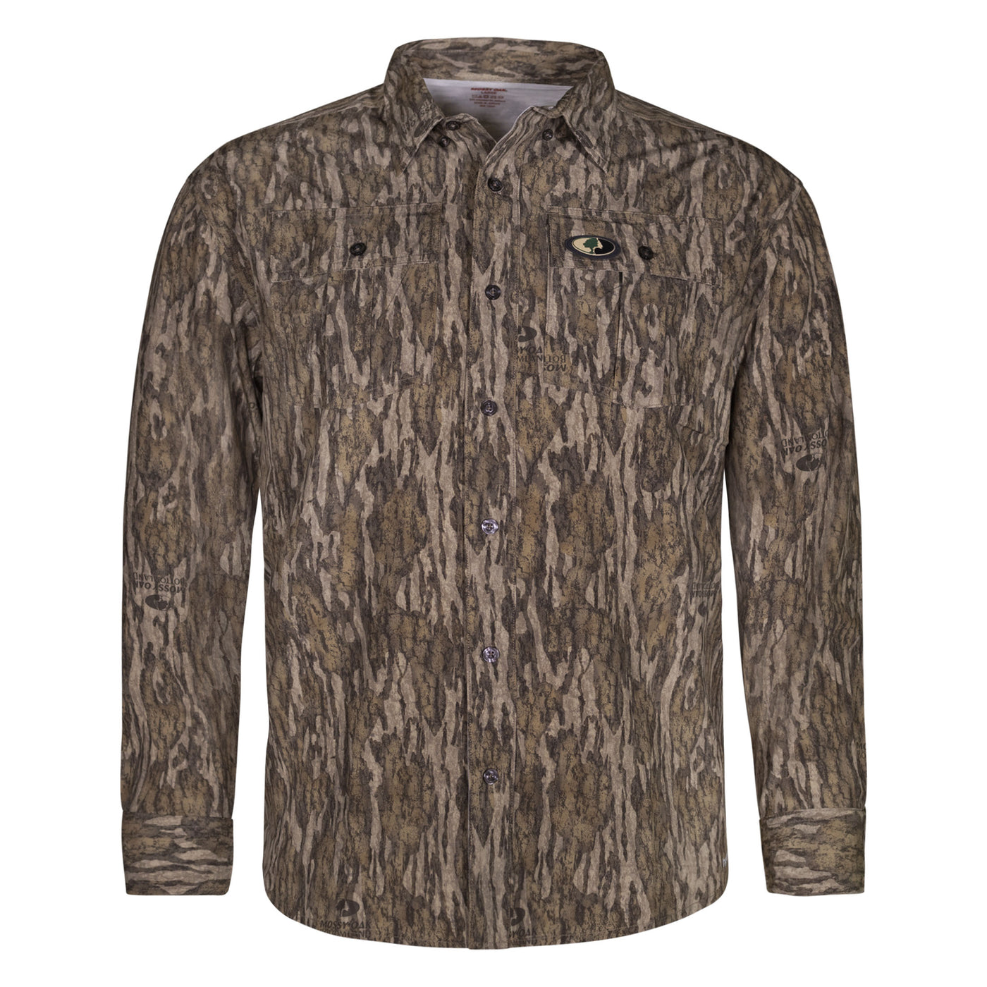 Mossy Oak Bottomland Hunting Clothes Bundle Tibbee Flex Hunt Shirt Front 