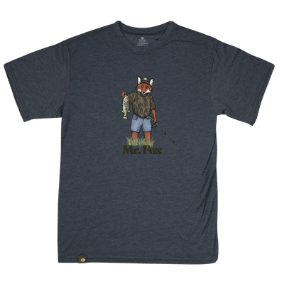 Mr. Fox Bass Tee NAVY HEATHER