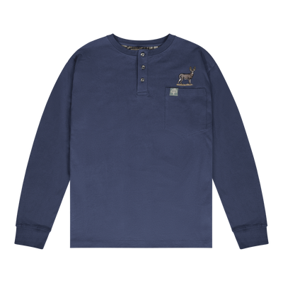 Companions Wright Broadside Buck Long Sleeve Navy Shirt 
