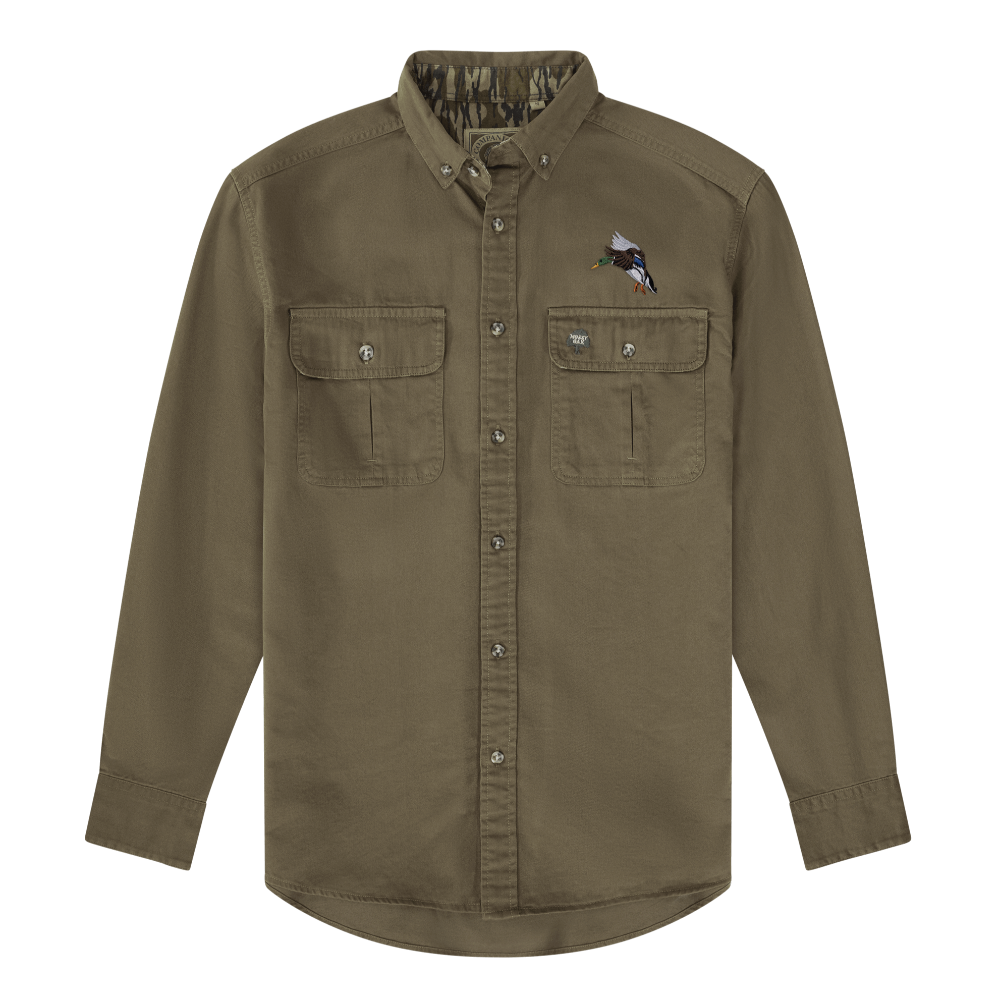 Wright Drake Mallard Shirt Long Sleeve Dirt Shirt Brown 