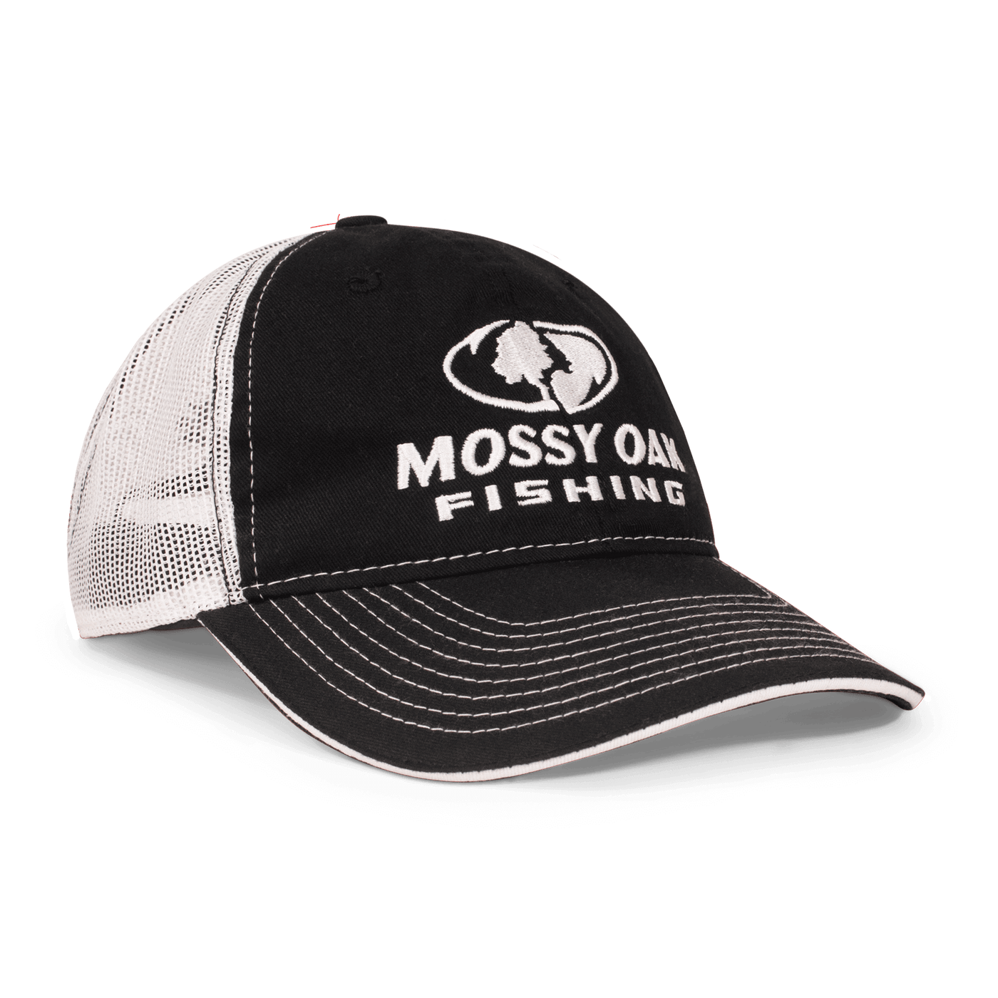 NWT Mossy Oak Fishing Snapback Hat Outdoor Cap Black with Blue Bottom Bill