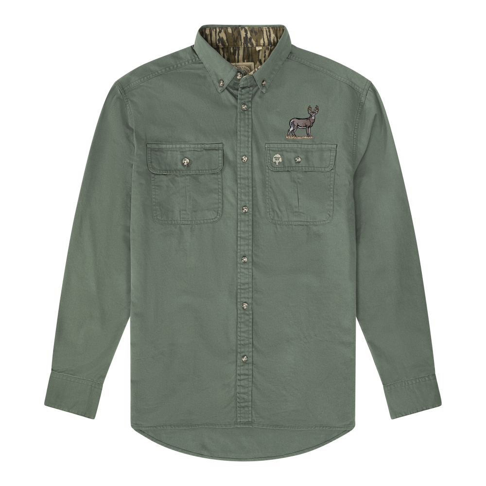 Companions Wright Collection Broadside Buck Long Sleeve Dirt Shirt Green