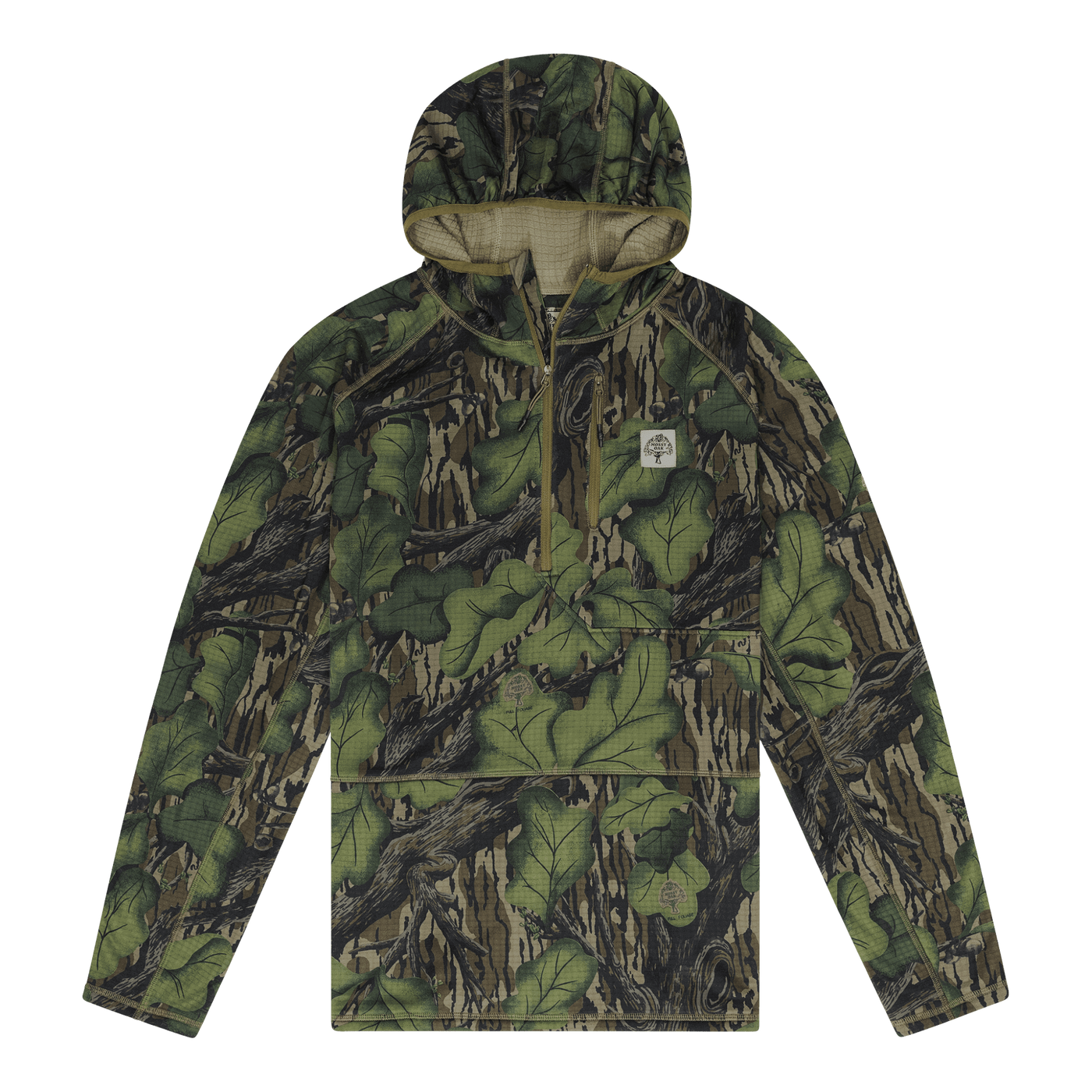 Mossy Oak Woodsman Grid Fleece 1/4 Zip Hoodie