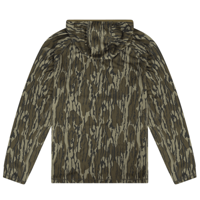 Woodsman Grid Fleece 1/4 Zip Hunting Hoodie Original Bottomland Back 