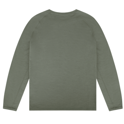 Woodsman Merino Wool Hunting  Base Layer Crewneck Leaf Back 