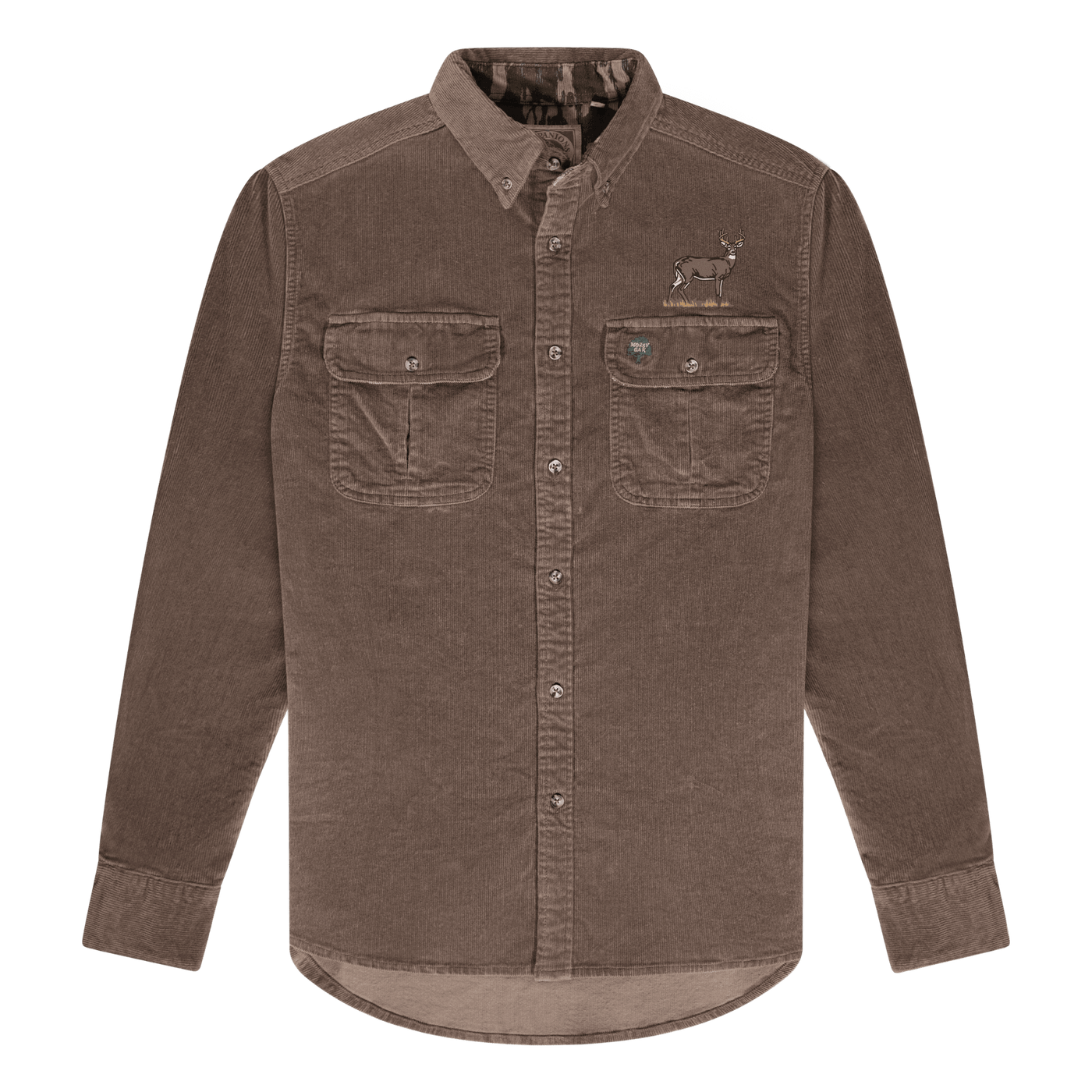 Mossy Oak Broadside Buck Corduroy Shirt in Bark 