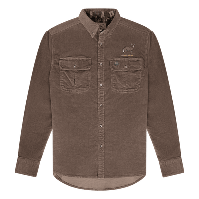 Mossy Oak Broadside Buck Corduroy Shirt in Bark 