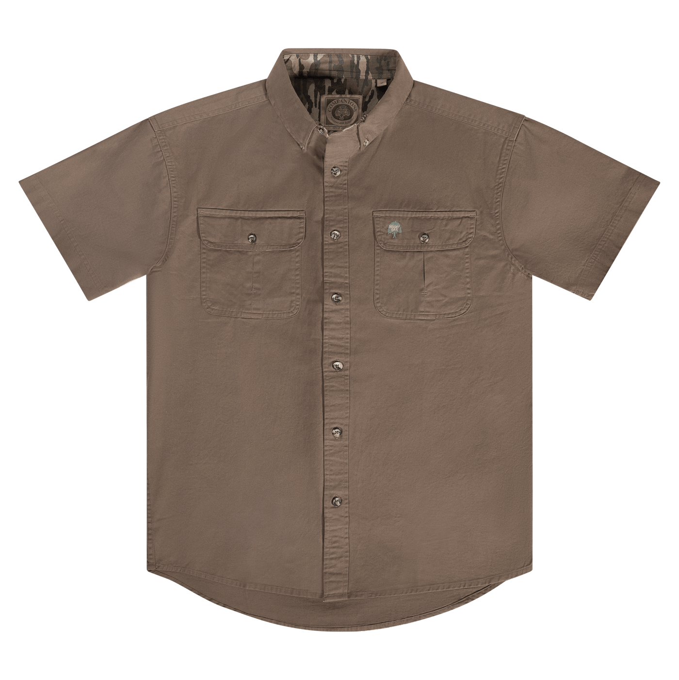 Mossy Oak's Short Sleeve Dirt Shirt in Brown 