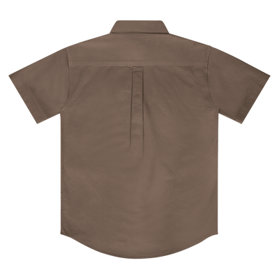 Mossy Oak's Short Sleeve Dirt Shirt in Brown Back 
