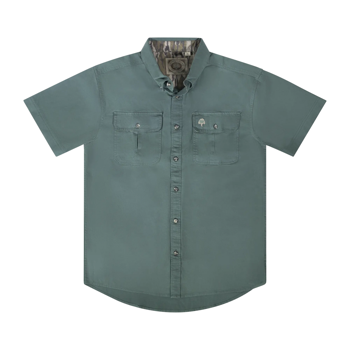Mossy Oak Dirt Shirt Button Down Short Sleeve Green