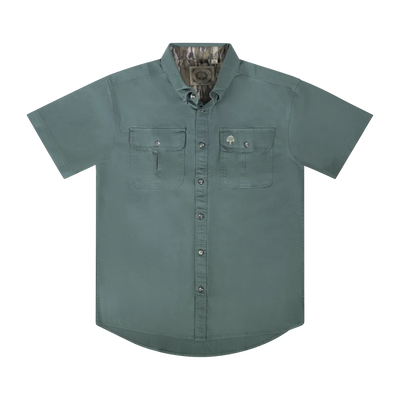 Mossy Oak Dirt Shirt Button Down Short Sleeve Green