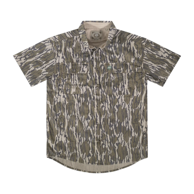 Mossy Oak Dirt Shirt Button Down Short Sleeve Original Bottomland 