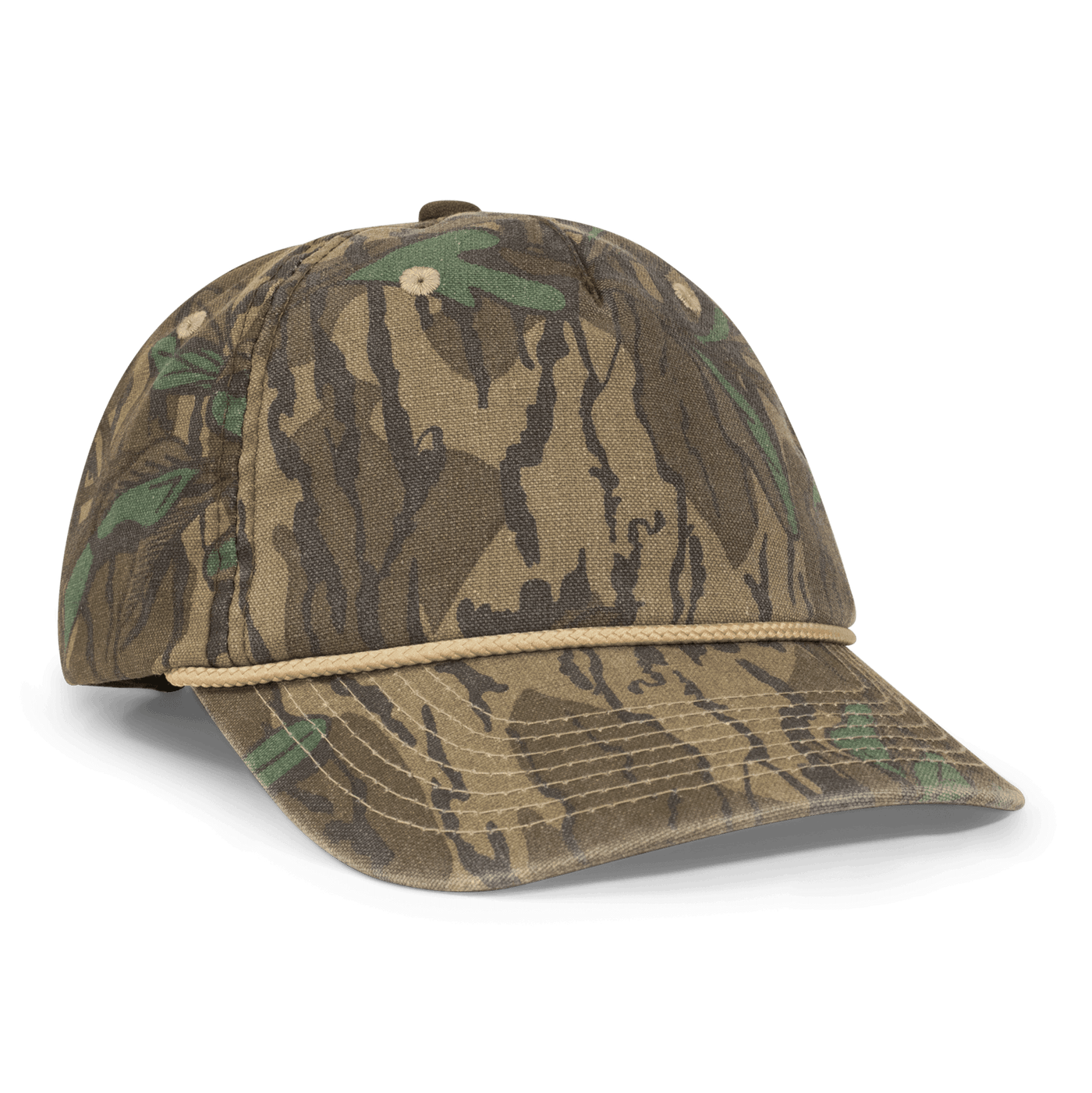 Vintage Rope Solid Camo 5-Panel Hat - OSFM GREENLEAF