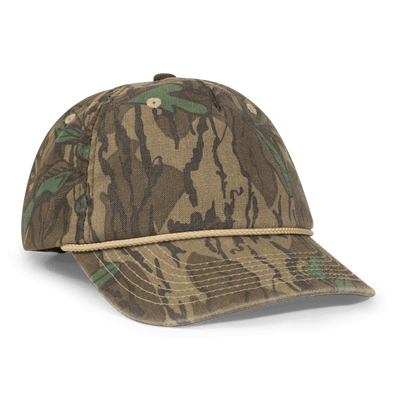 Vintage Rope Solid Camo 5-Panel Hat - OSFM GREENLEAF