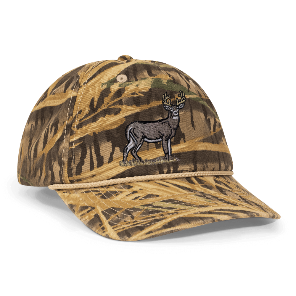 Mossy Oak Companions Wright Collectoin Broadside Buck 5-Panel Rope Hat Shadowgrass 