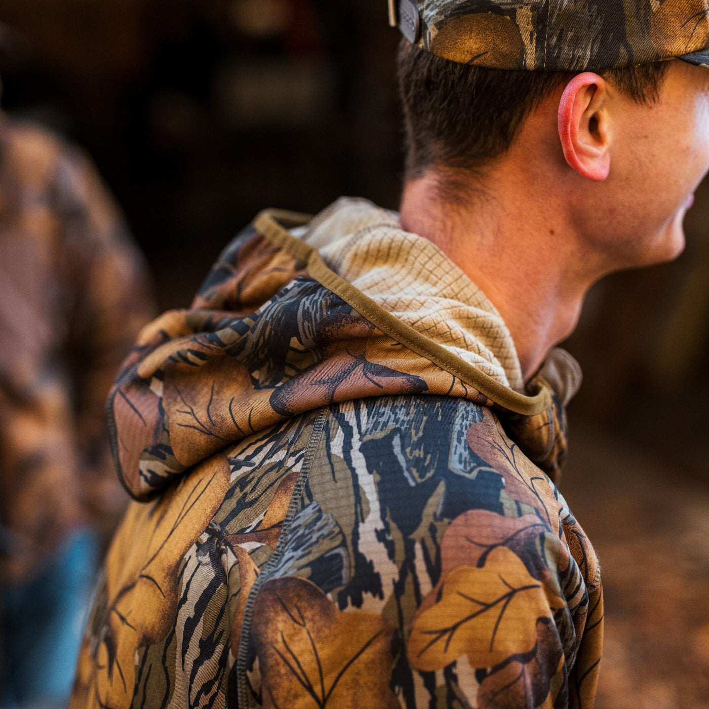 Mossy Oak Woodsman Grid Fleece 1/4 Zip Hoodie