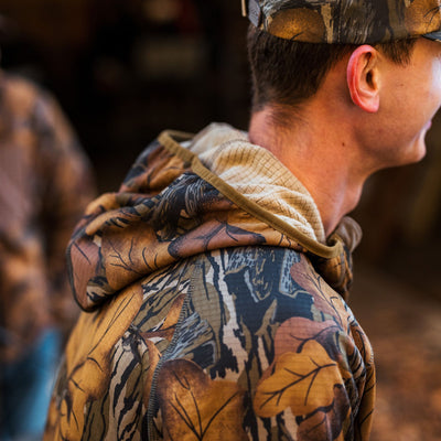 Mossy Oak Woodsman Grid Fleece 1/4 Zip Hoodie