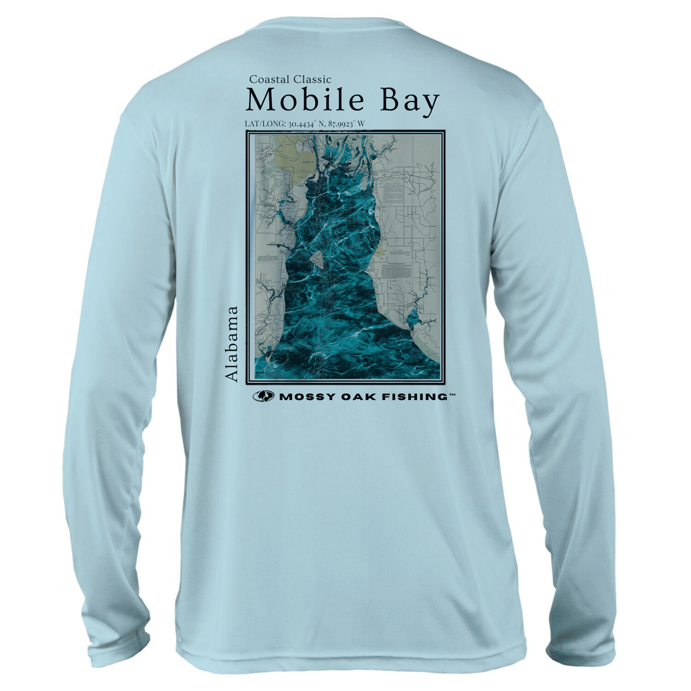 Mossy Oak Coastal Classic Logo Long Sleeve Shirt MOBILE BAY ARCTIC BLUE