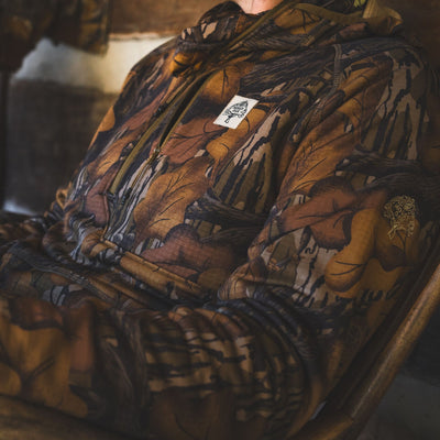 Mossy Oak Woodsman Grid Fleece 1/4 Zip Hoodie