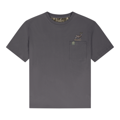 Wright Broadside Buck Shirt Short Sleeve Tee Charcoal Gray 