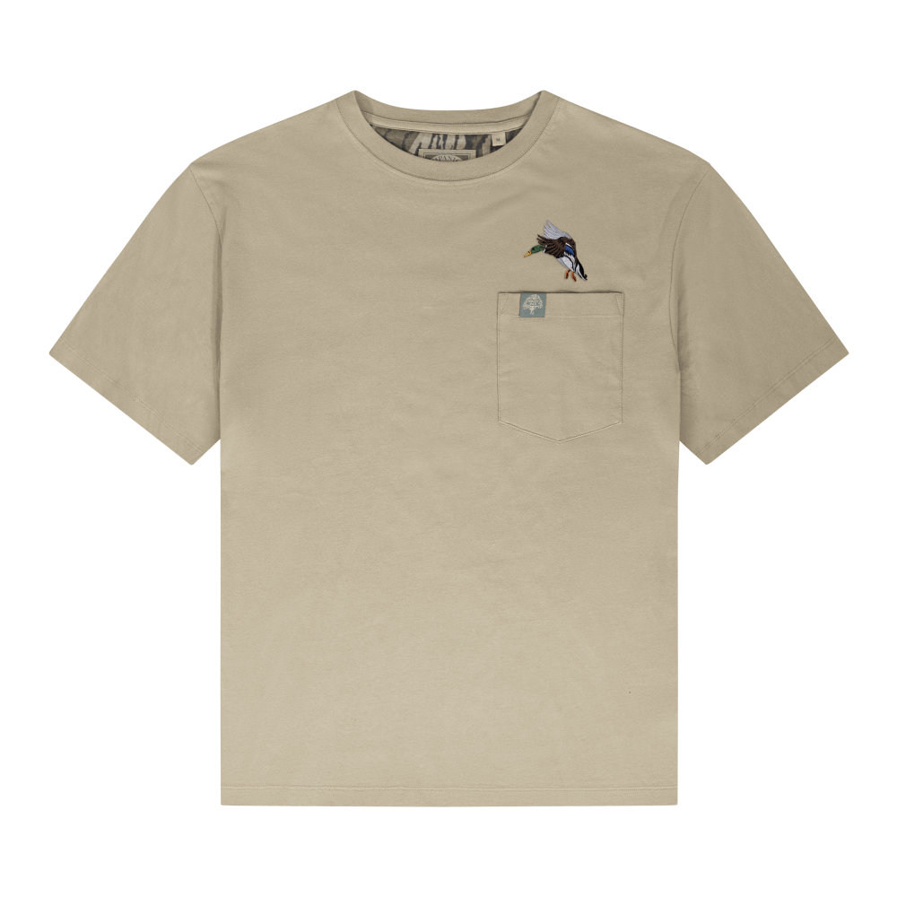 Wright Drake Mallard Shirt Short Sleeve Tee Tan 