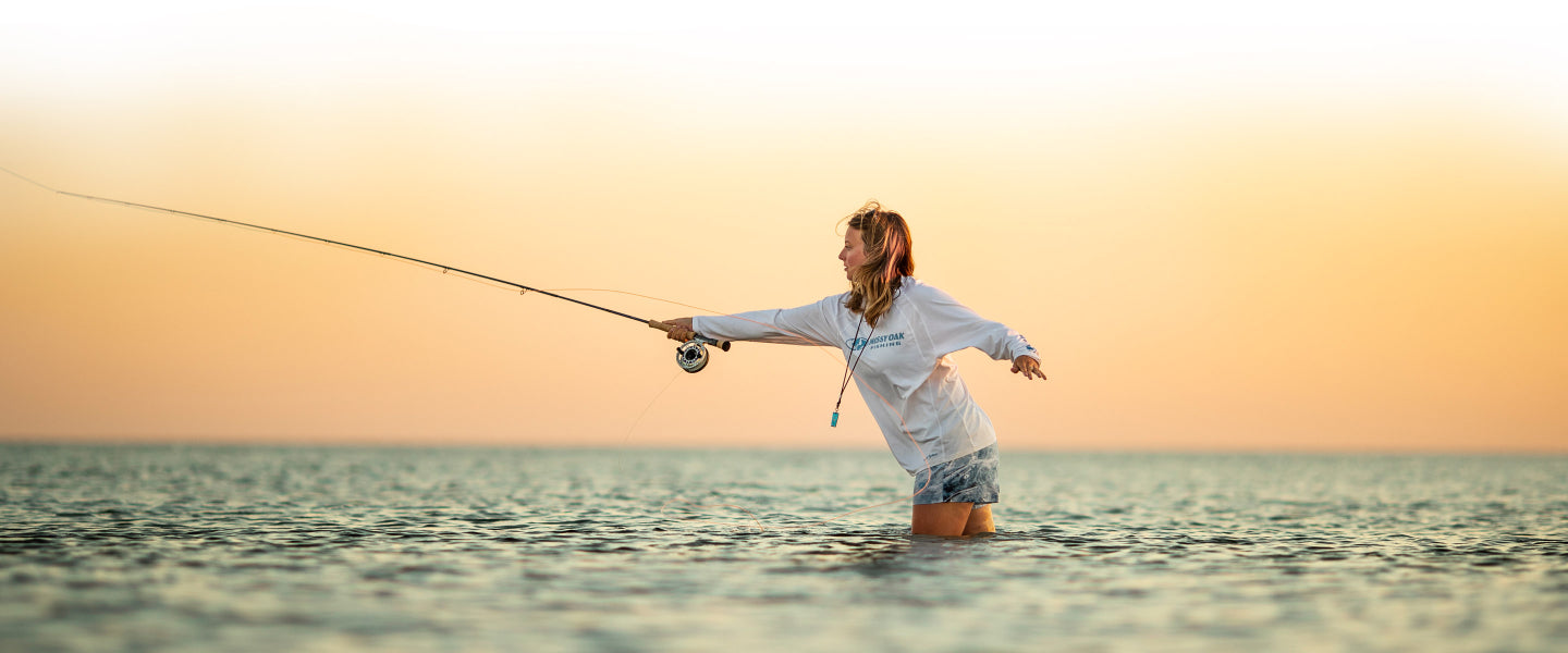Hook & Tackle Women's Horsing Around L/S UV Fishing Shirt Maliblue