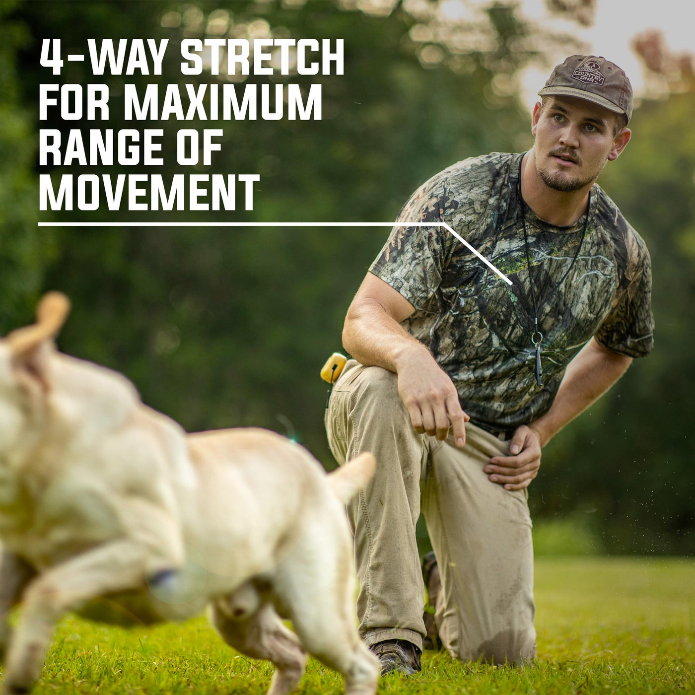 Mossy Oak Men's Tech Hunt Tee 4-way Stretch for Maximum Range of Movement