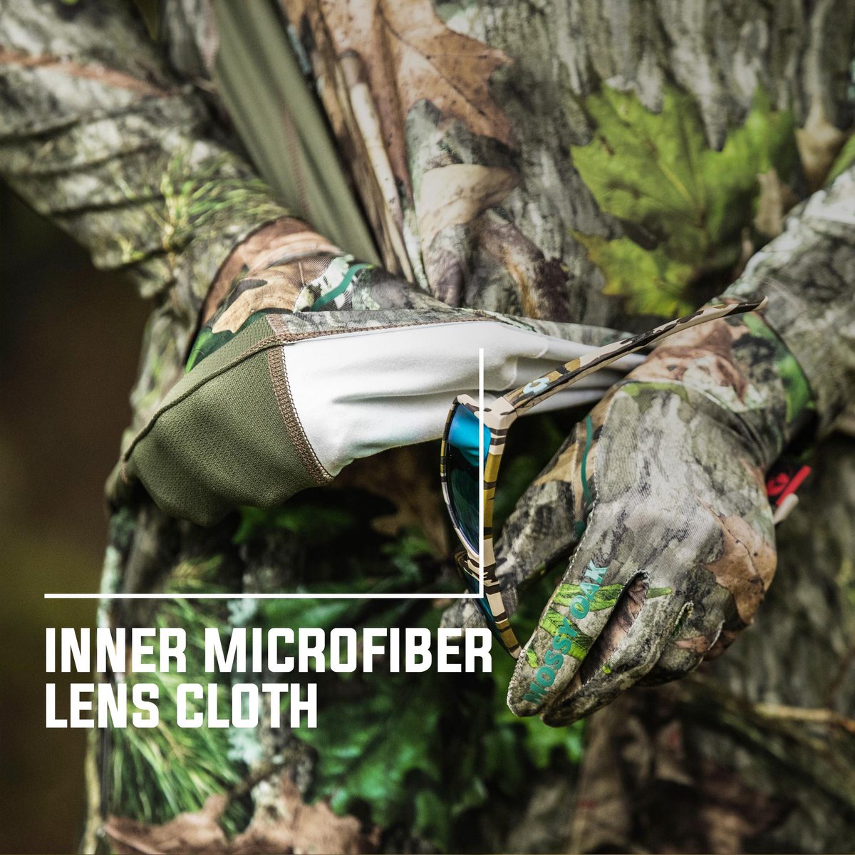 Mossy Oak Men's Long Sleeve Vented Hunt Shirt Inner Microfiber Lens Cloth