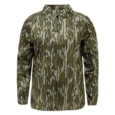 Mossy Oak Women's Hunt Tech 1/4 Zip Long Sleeve Pullover Original Bottomland Front