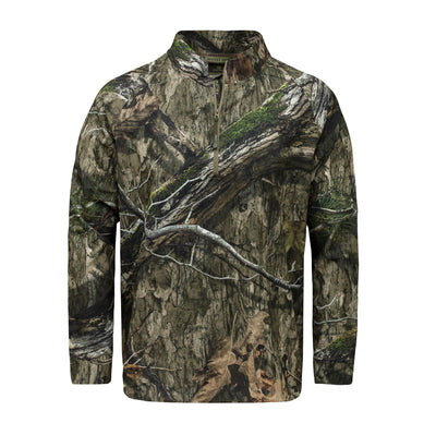 Mossy Oak Youth Hunt Tech 1/4 Zip Long Sleeve Pullover Country DNA Front