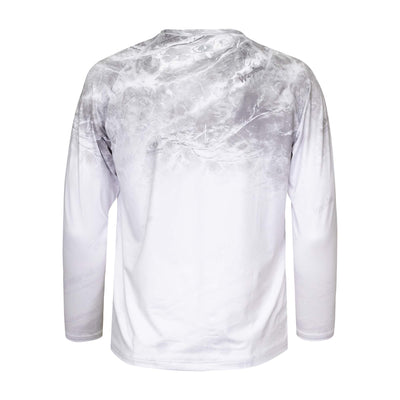Shield Fishing Shirt Hailstone Ombre White Back