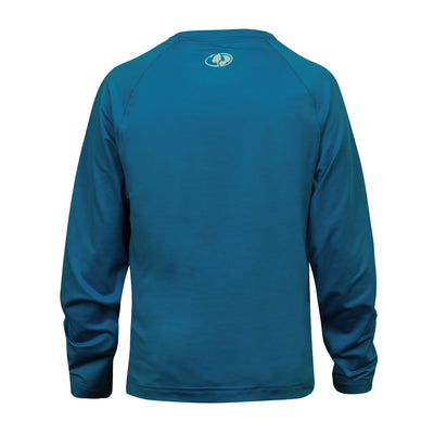 Mossy Oak Youth Fishing Shield Logo Shirt Blue Sapphire Back