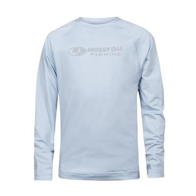 Mossy Oak Youth Fishing Shield Logo Shirt Ice Melt