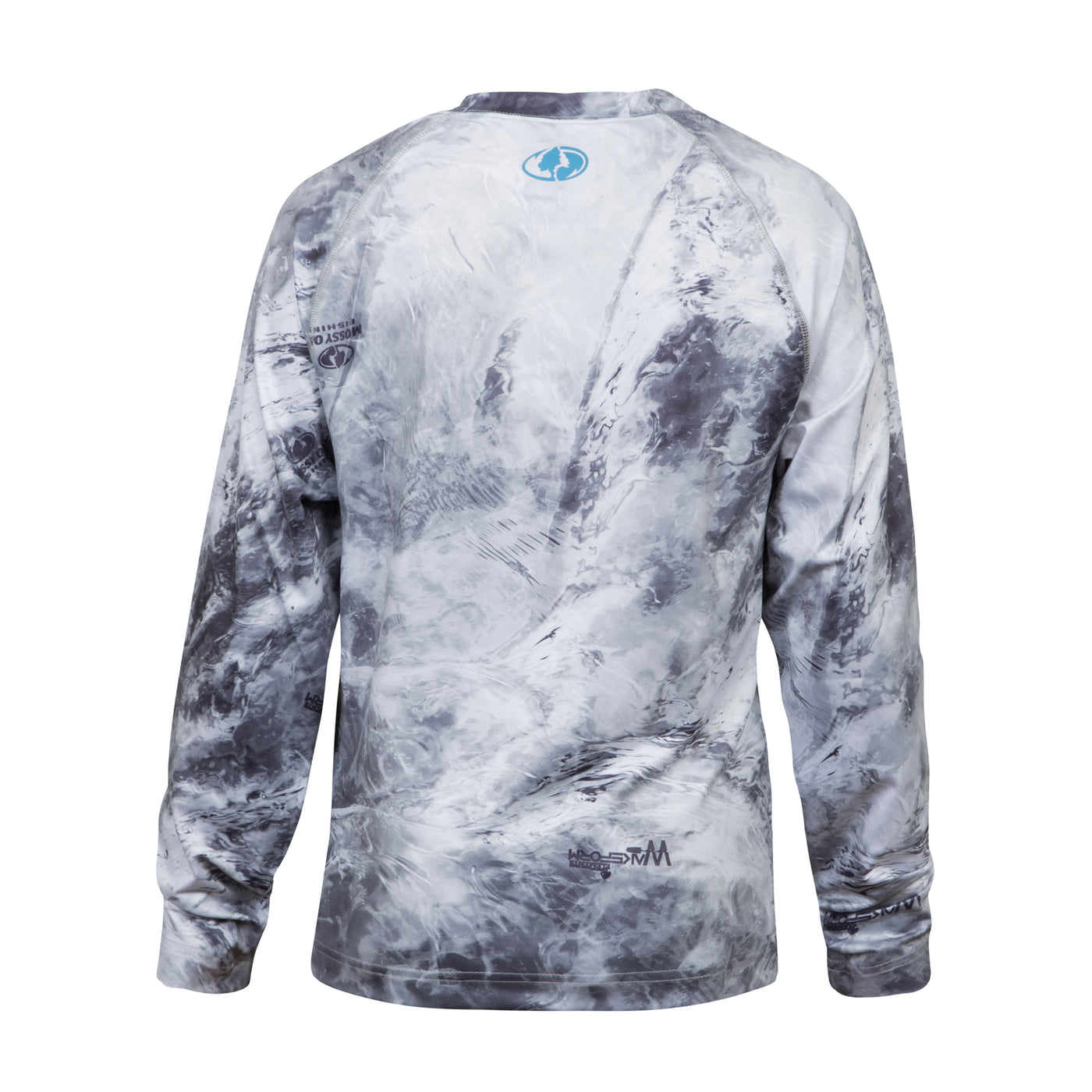 Mossy Oak Fishing Youth Shield Long Sleeve Shirt Hailstone Back