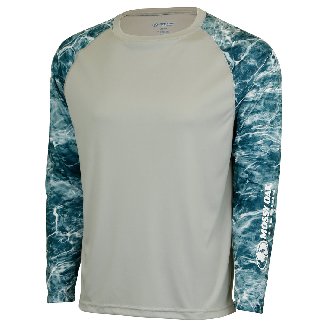 Mossy Oak Herren Langarm-Shirt – Sonnenschutz, 4-Wege-Stretch, Hydroplex-Kühlung, UPF 40+