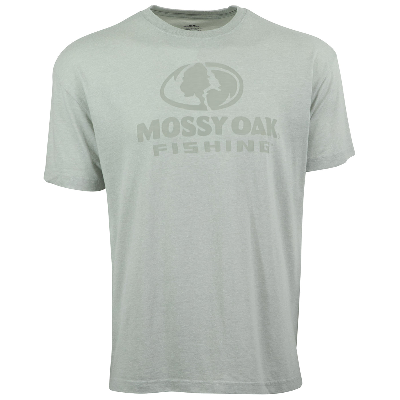 Mossy Oak Fishing Burnout Logo Short Sleeve Tee Cool Grey