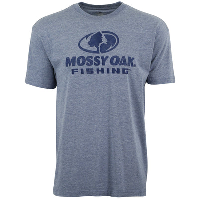 Mossy Oak Fishing Burnout Logo Short Sleeve Tee Navy