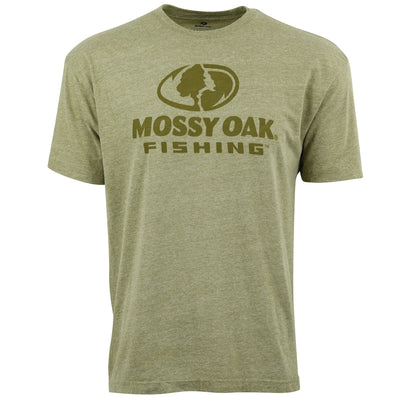 Mossy Oak Fishing Burnout Logo Short Sleeve Tee Olive