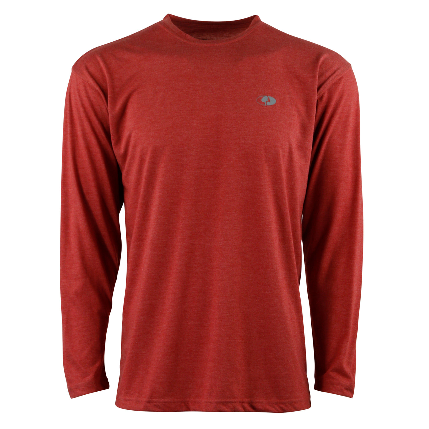Mossy Oak Long Sleeve Tri-Blend Tee Heather Red Front