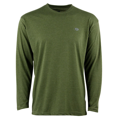 Mossy Oak Long Sleeve Tri-Blend Tee Military Olive Front