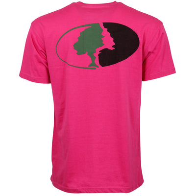 Mossy Oak Traditional Logo Short Sleeve Tee Safety Pink Back