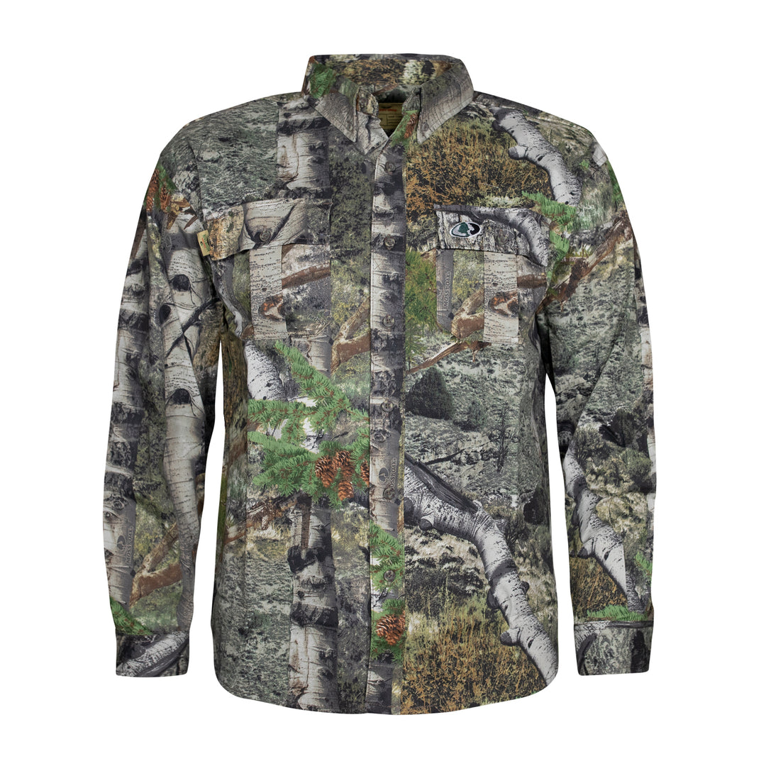 mossy oak dress shirt Men's Mossy Oak Long Sleeve Hunting Guide Shirt, Mossy Oak Bottomland, S, Size: Small, Multicolor