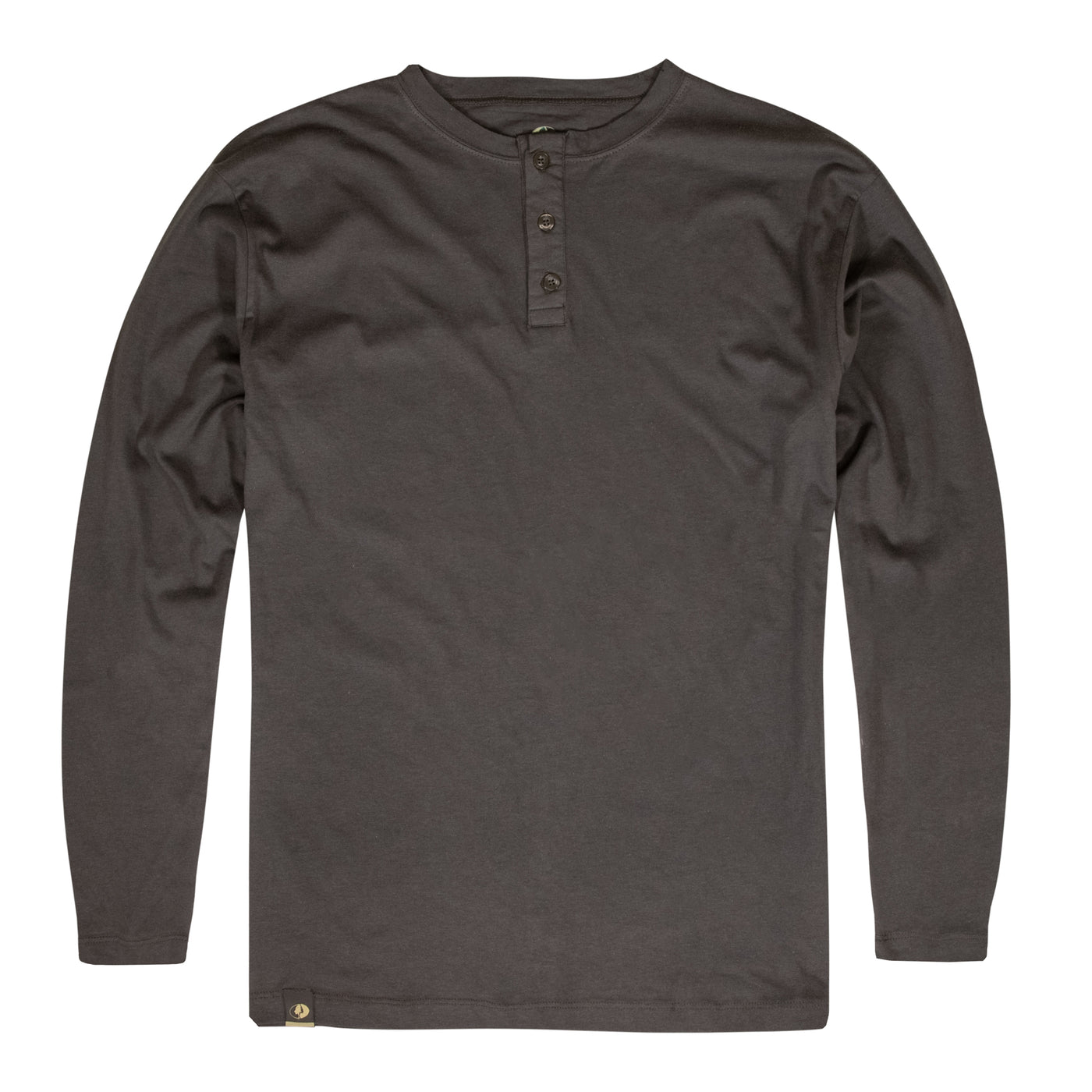 Mossy Oak Camp Henley Shirt Long Sleeve Raven Front